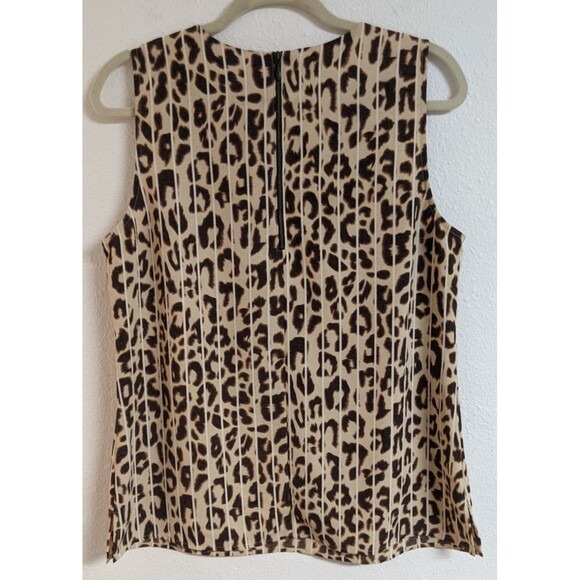 Women's Cabi #3070 Ginger Sleeveless Leopard Print Zip-Back Top Shell SZ Medium - Picture 6 of 10